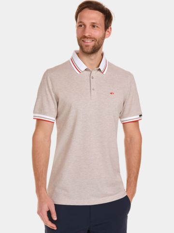 Daniel Springs melange polo Halbarm Polo beige