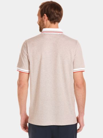 Daniel Springs melange polo Halbarm Polo beige