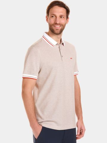 Daniel Springs melange polo Halbarm Polo beige