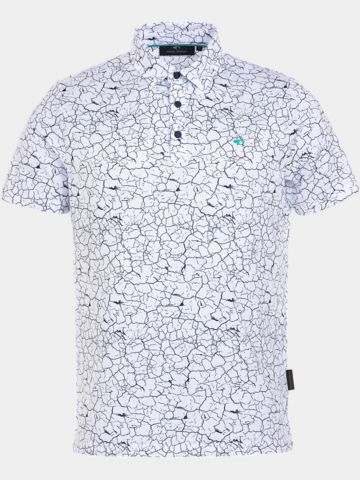 Daniel Springs print polo Halbarm Polo weiß