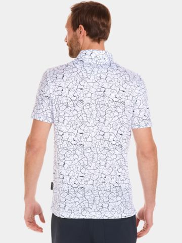 Daniel Springs  print polo Halbarm Polo weiß