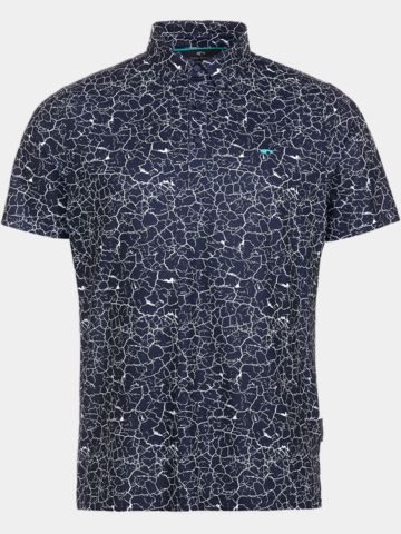 Daniel Springs print polo Halbarm Polo navy