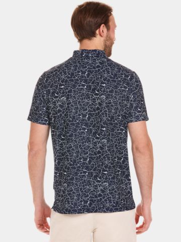 Daniel Springs  print polo Halbarm Polo navy