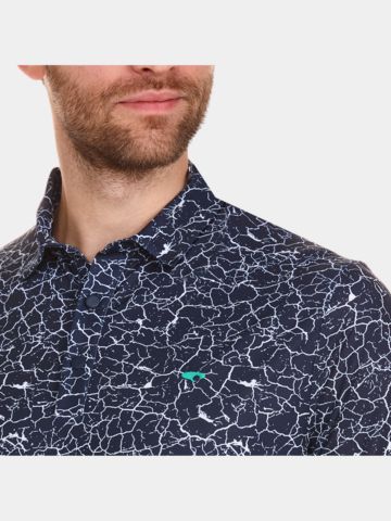 Daniel Springs  print polo Halbarm Polo navy