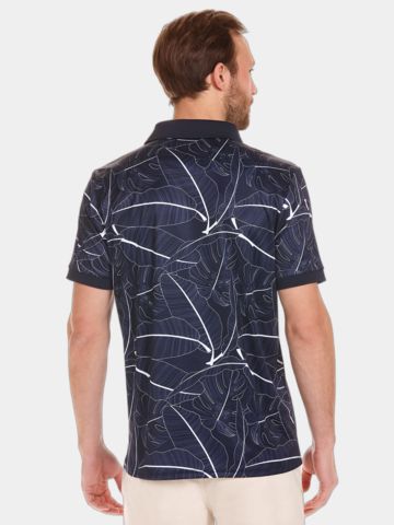 Daniel Springs repeated print polo Halbarm Polo navy