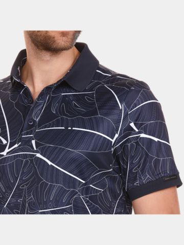 Daniel Springs repeated print polo Halbarm Polo navy