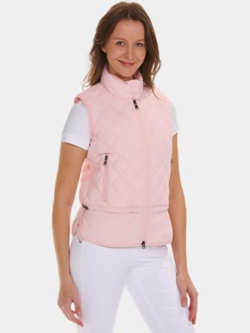 Valiente  Karo-Stepp Thermo Weste rosa