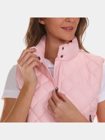 Valiente  Karo-Stepp Thermo Weste rosa