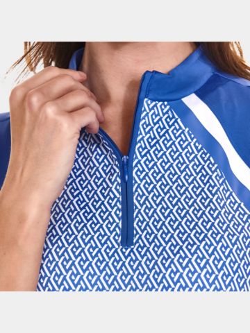 Valiente  Colourblock-Print ohne Arm Kleid blau