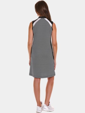 Valiente Colourblock-Print ohne Arm Kleid schwarz