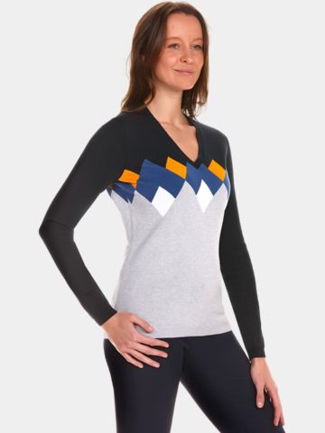 Valiente Rauten-Jaquard Pullover Strick navy