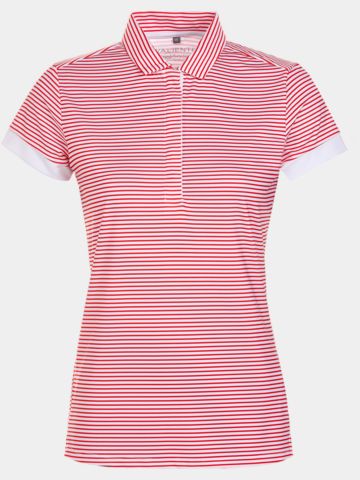 Valiente Streifen-Druck Halbarm Polo rot