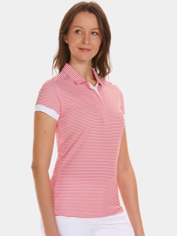 Valiente Streifen-Druck Halbarm Polo rot