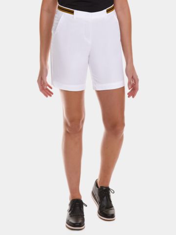 Valiente ANOUK Loose Fit, Jaquard-Bund Bermuda Hose weiß