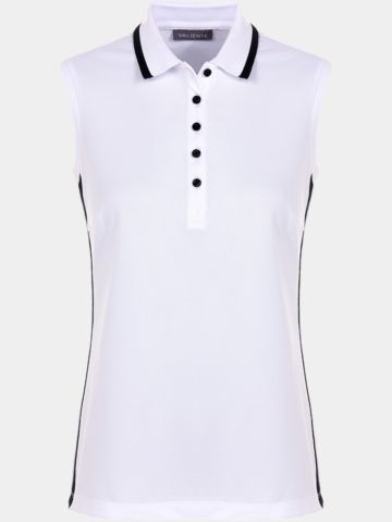 Valiente Kontrast ohne Arm Polo weiß