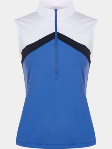 Valiente Colourblock Stehkragen ohne Arm Polo royal
