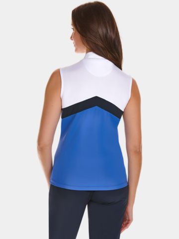 Valiente Colourblock Stehkragen ohne Arm Polo royal