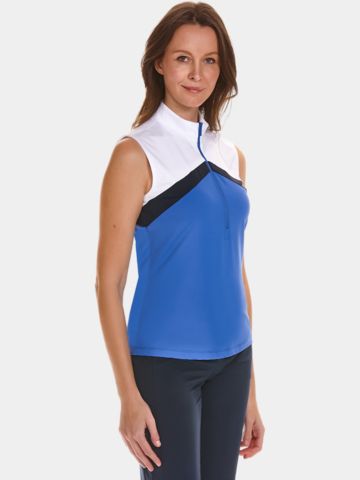 Valiente Colourblock Stehkragen ohne Arm Polo royal