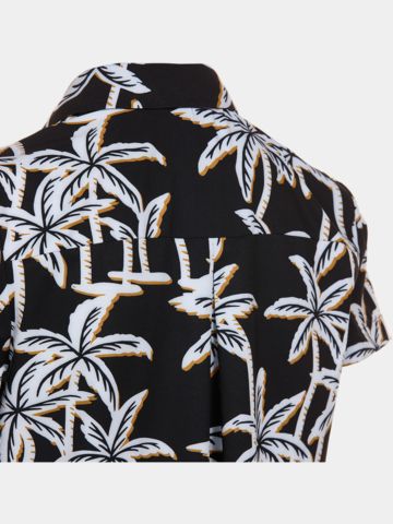 Valiente  Palmen Druck Halbarm Polo mehrfarbig