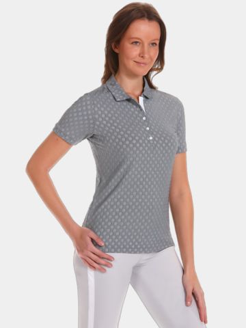 Valiente  Punkte-Jaquard Halbarm Polo navy