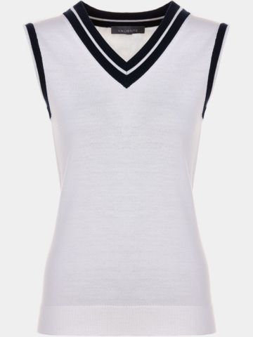 Valiente  Basic Pullunder Strick weiß