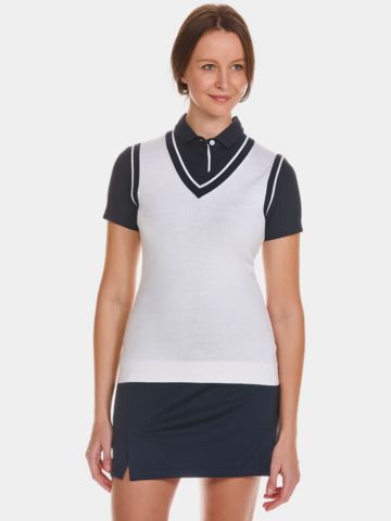 Valiente Basic Pullunder Strick weiß