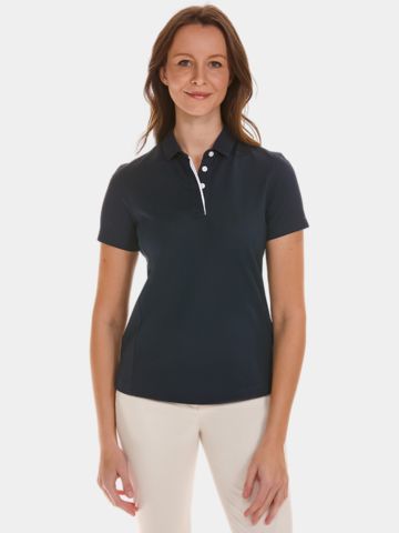 Valiente Rueckenfalte Halbarm Polo navy