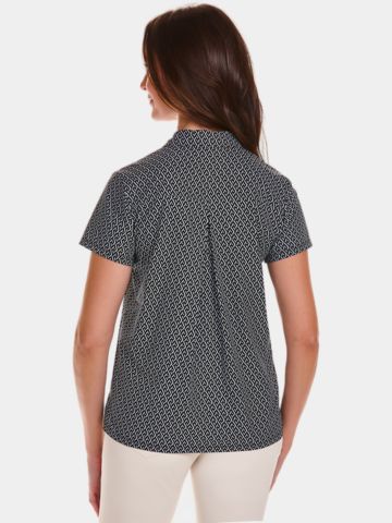 Valiente  Rueckenfalte und Druck Halbarm Polo fancy