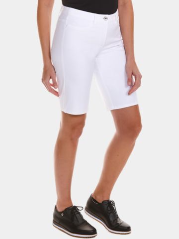 Valiente ROSE Nylon-Stretch Bermuda Hose weiß