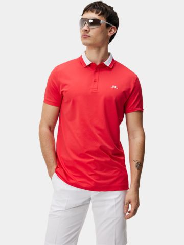 J.Lindeberg Benji Regular Fit Halbarm Polo rot