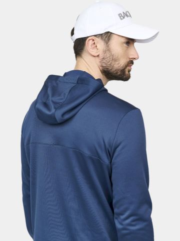 Backtee  Mens Shield Hoodie Stretch Midlayer navy