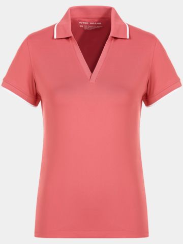 Peter Millar BETTY SHORT SLEEVE DROP V Halbarm Polo rot