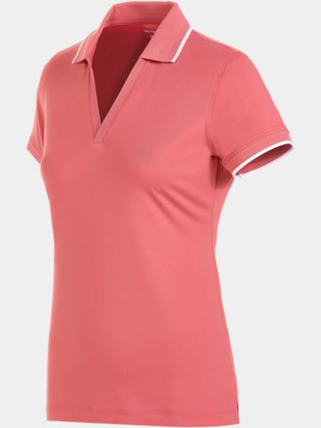 Peter Millar BETTY SHORT SLEEVE DROP V Halbarm Polo rot
