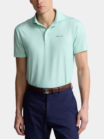 Polo Ralph Lauren RLX HOUNDSTOOTH Halbarm türkis