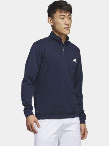 adidas Elevated Quarter-Zip Pullover Stretch Midlayer navy