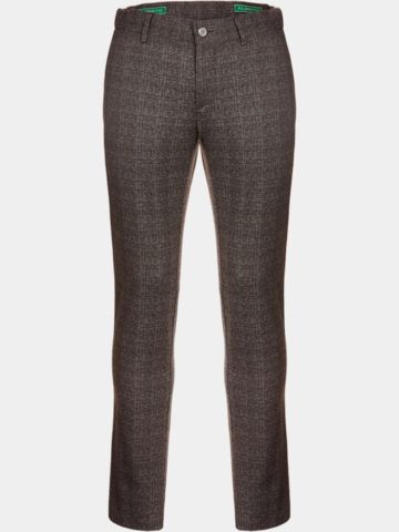 Alberto ROOKIE-7 - Jersey Check Chino Hose braun