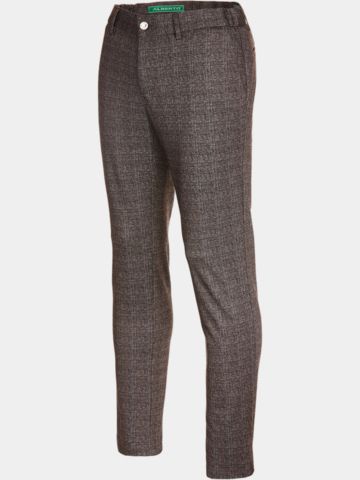 Alberto ROOKIE-7 - Jersey Check Chino Hose braun