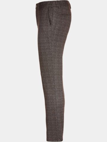 Alberto ROOKIE-7 - Jersey Check Chino Hose braun
