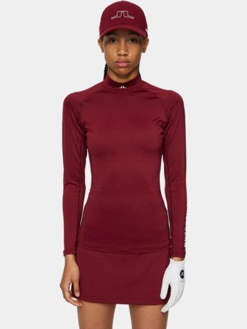 J.Lindeberg  Asa Soft Compression Top Stretch Unterzieher bordeaux