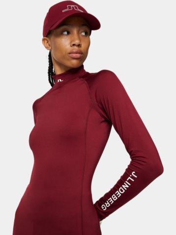 J.Lindeberg Asa Soft Compression Top Stretch Unterzieher bordeaux