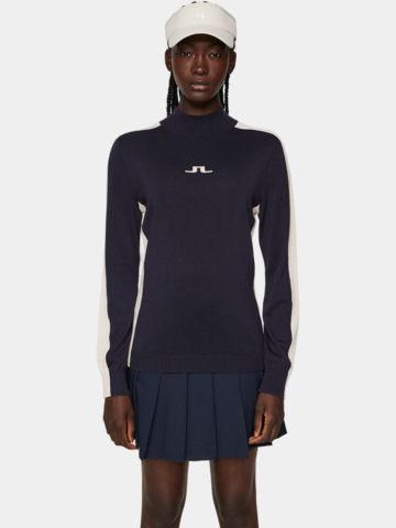 J.Lindeberg Adia Knitted Sweater Stehkragen Strick navy