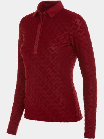 J.Lindeberg Rosemary Langarm Polo bordeaux