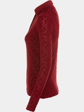 J.Lindeberg Rosemary Langarm Polo bordeaux