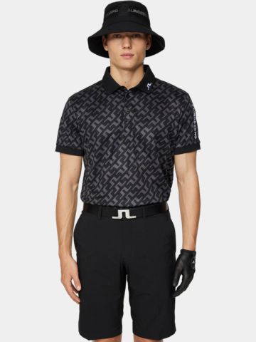 J.Lindeberg Tour Tech Reg Fit Print Halbarm Polo schwarz