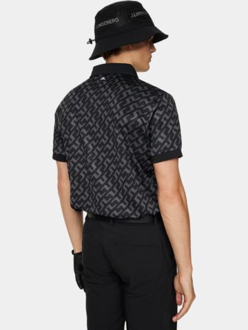 J.Lindeberg Polo Tour Tech Reg Fit s potiskem a krátkým rukávem černá