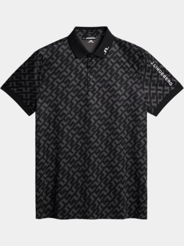 J.Lindeberg Tour Tech Reg Fit Print Halbarm Polo schwarz