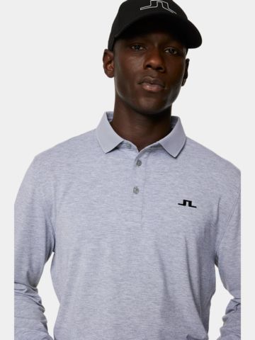J.Lindeberg  Florian Langarm Polo grau melange