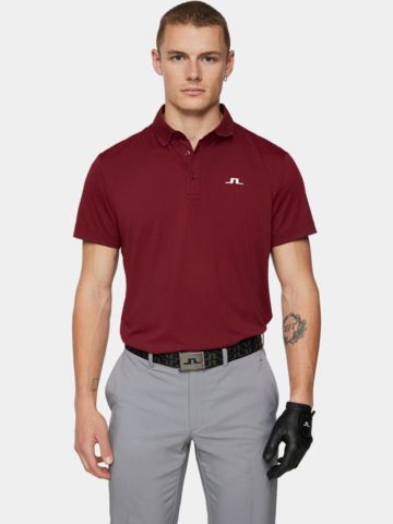 J.Lindeberg Wince Reg Fit Halbarm Polo bordeaux