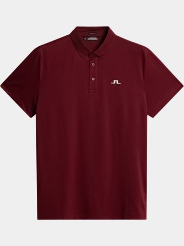 J.Lindeberg Wince Reg Fit Halbarm Polo bordeaux