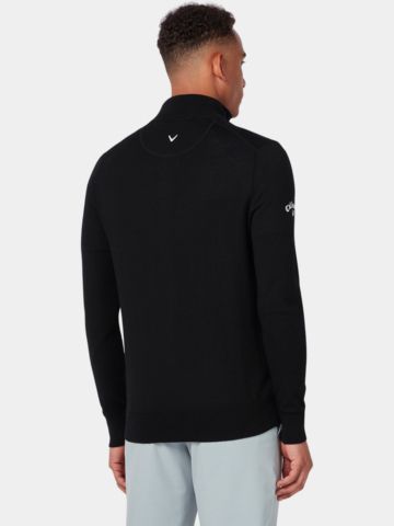 Callaway  1/4 Zip Blended Merino Sweater Troyer Knit black